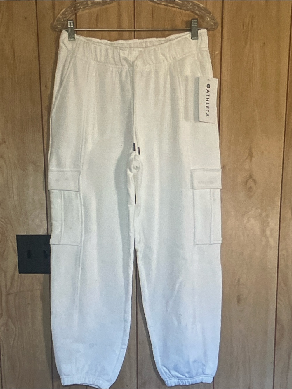 Athleta White Utility Cargo Sweatpants